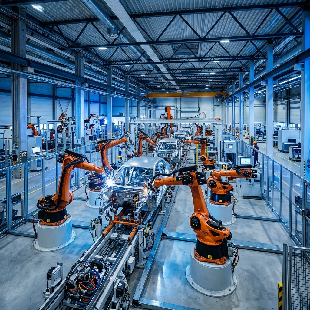 Equipo de SYM Technology en instalación industrial